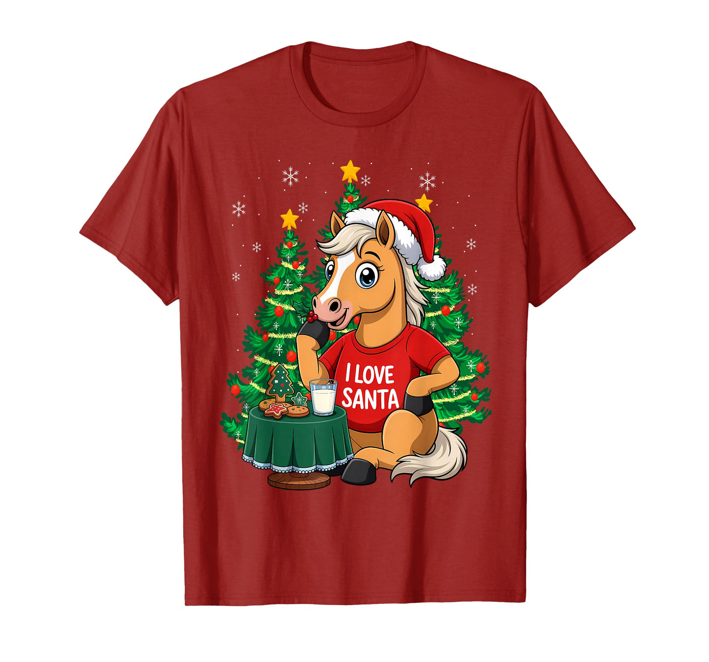 Haflinger Horse I Love Santa Christmas Horses T-Shirt
