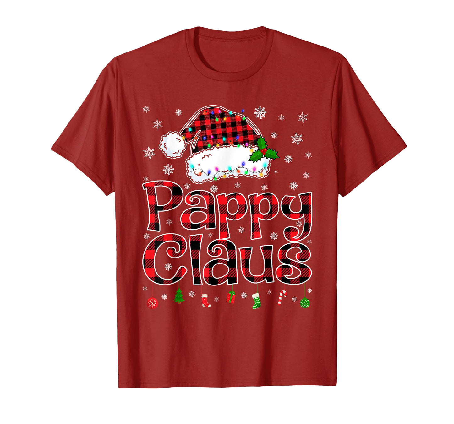 Pappy Claus Christmas Lights Xmas Pajama Matching Family T-Shirt