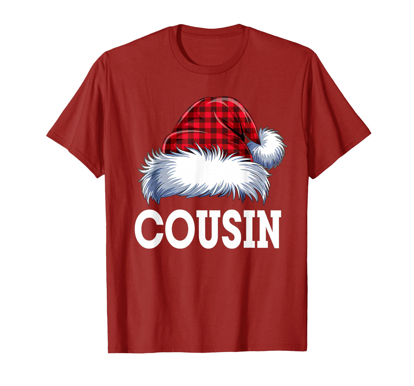 Cousin Santa Red Plaid Christmas Family Matching Pajama Xmas T-Shirt