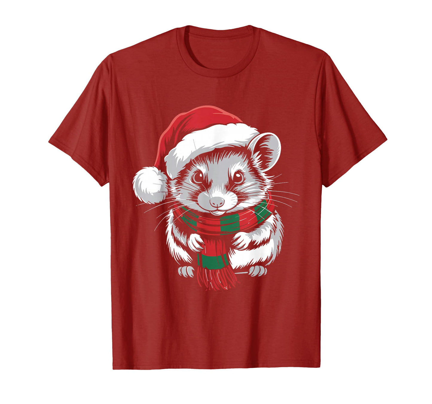 Dormouse Xmas Santa Hat Scarf Christmas Costume T-Shirt