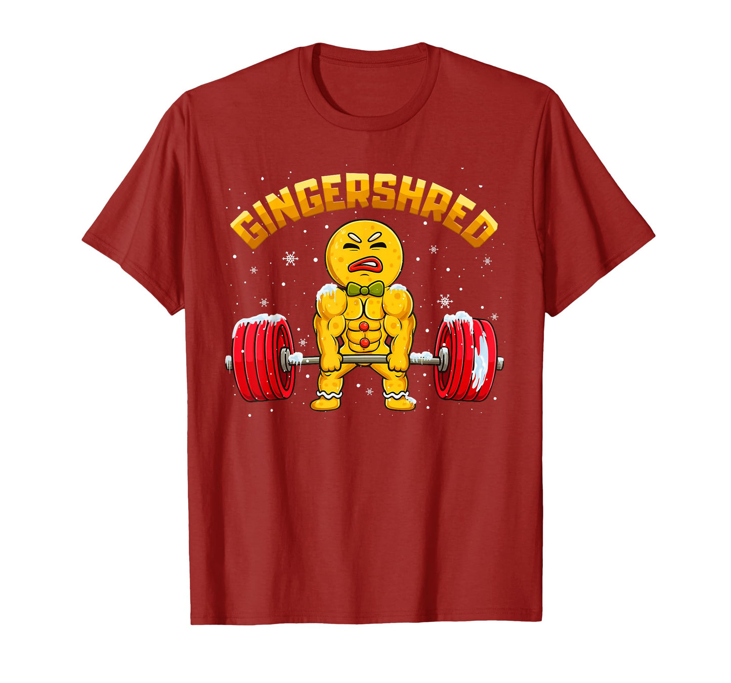 Gingershred Gym Bodybuilding Gingerbread Holiday Christmas T-Shirt