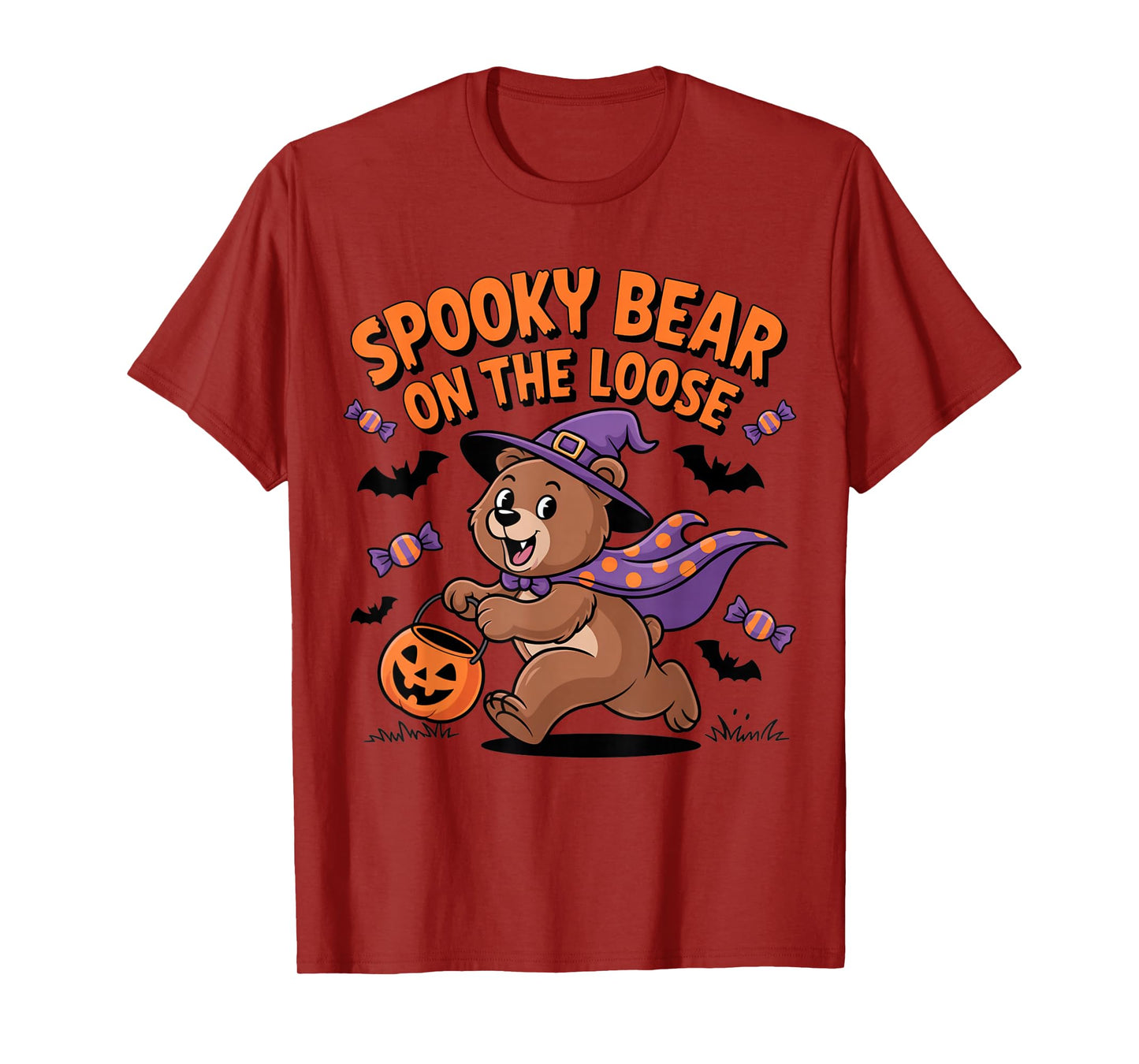 Spooky Bear On The Loose Funny Halloween Costume T-Shirt
