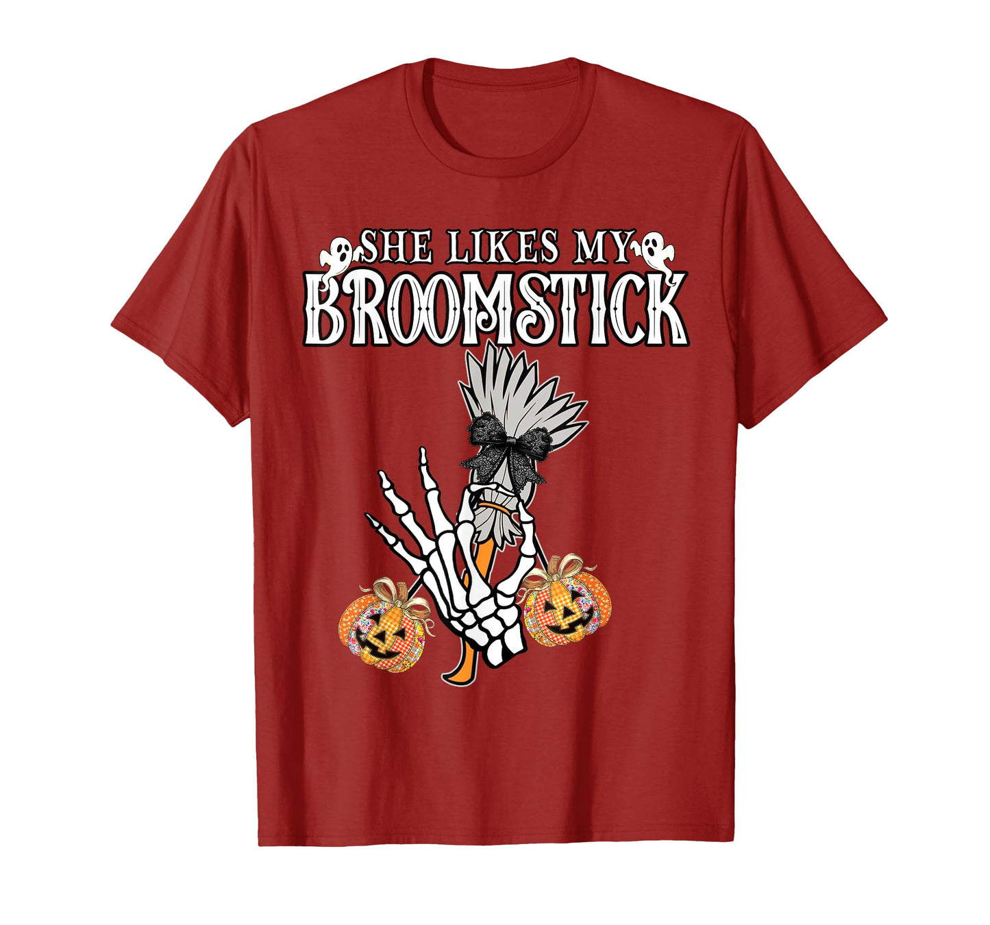 She Likes My Broomstick I Like Her Pumpkins Couple Halloween T-Shirt