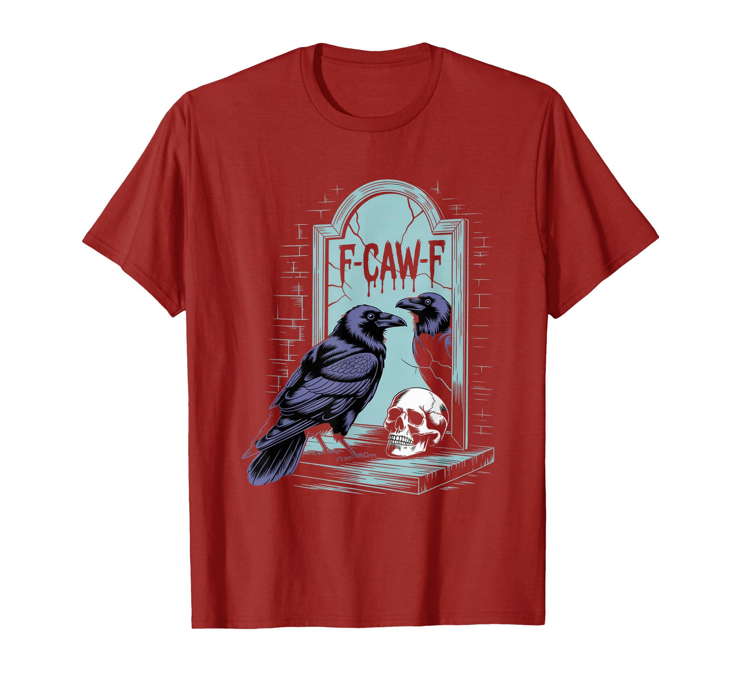 F-Caw-F Crow Funny Gothic Moon Black Bird Halloween T-Shirt