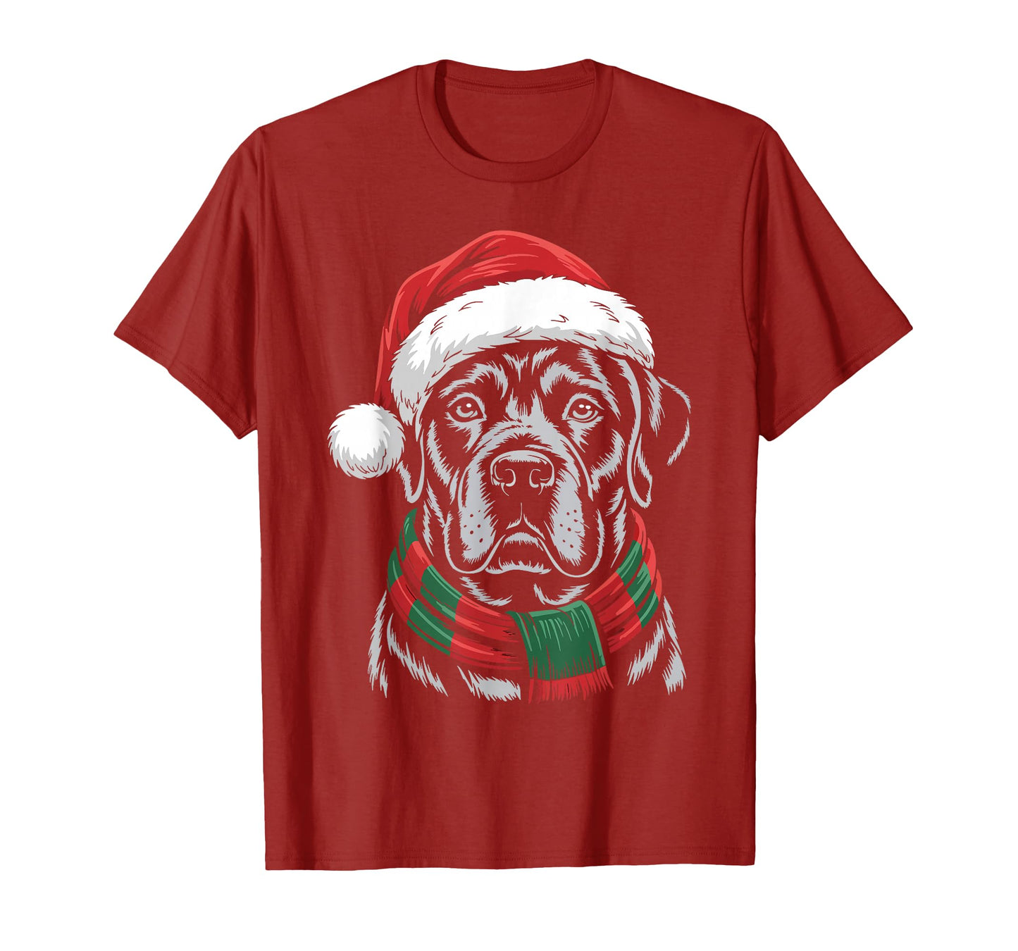 Cane Corso Dog Xmas Santa Hat Scarf Christmas Costume T-Shirt