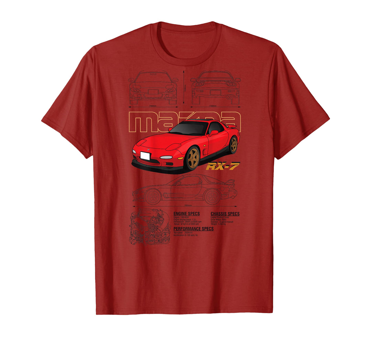 Mazda RX-7 Sketch board T-Shirt