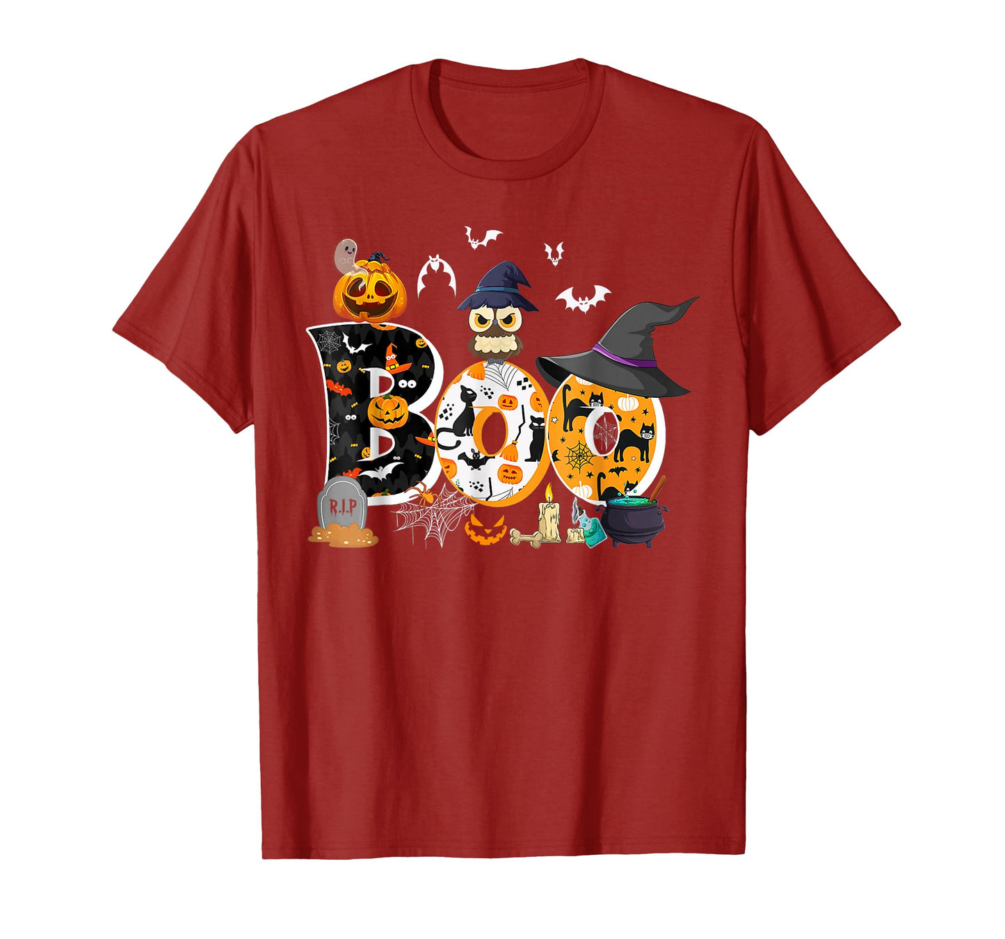 Halloween Costume Boo Owl Witch Hat Spider Pumpkin T-Shirt
