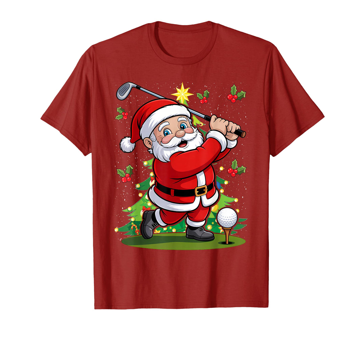Santa Claus Golf Christmas Golfer Golfing T-Shirt