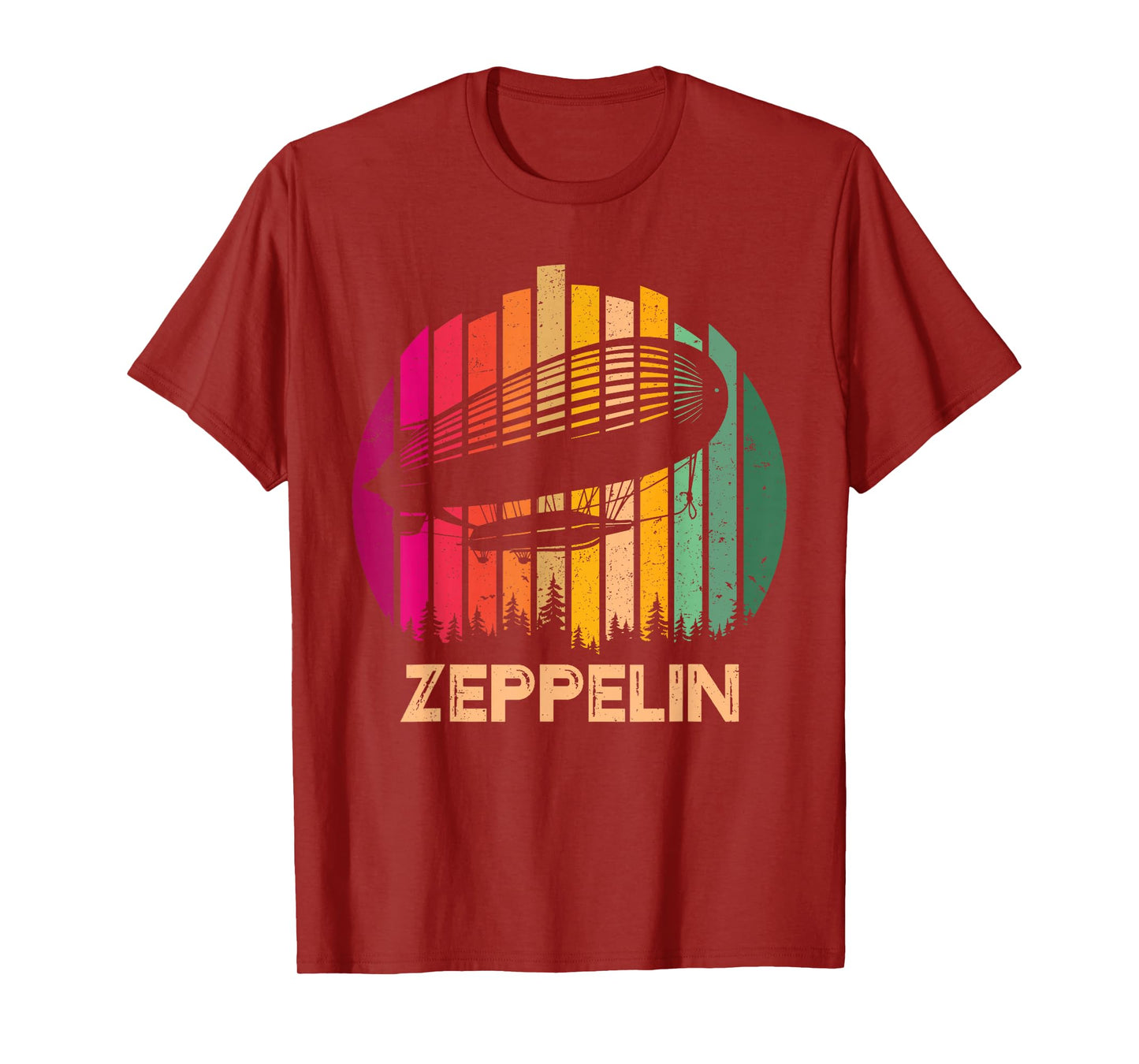 Retro Vintage Sunset Zeppelin 70s 80s Dirigible Airship T-Shirt