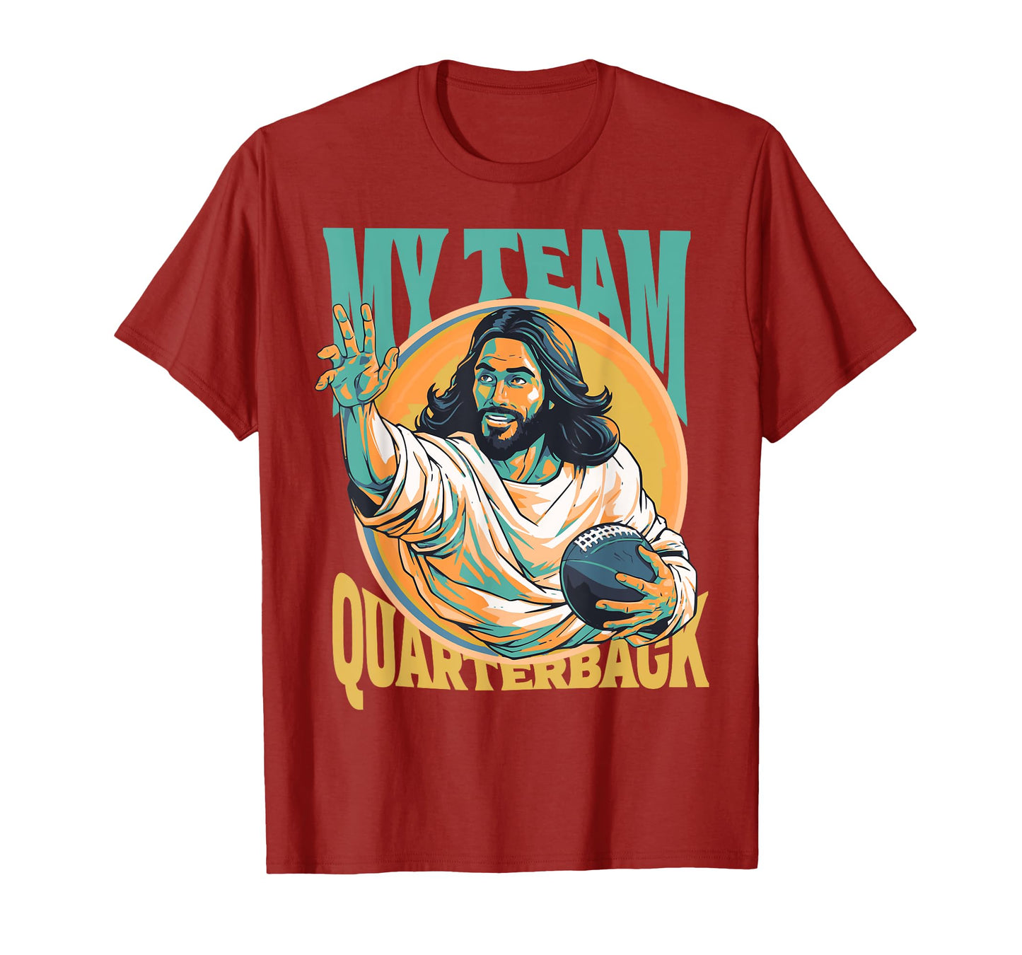 Jesus My Team Quarterback Christian Football T-Shirt