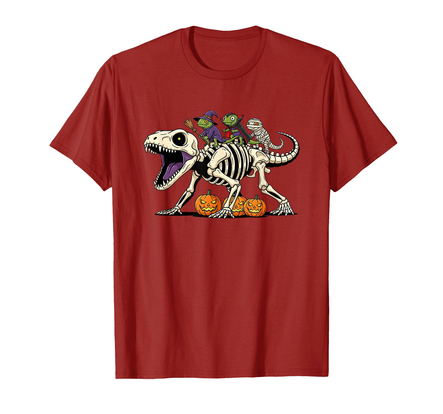 Funny Lizard Skeleton Mummy Witch Halloween Kids Mens Womens T-Shirt