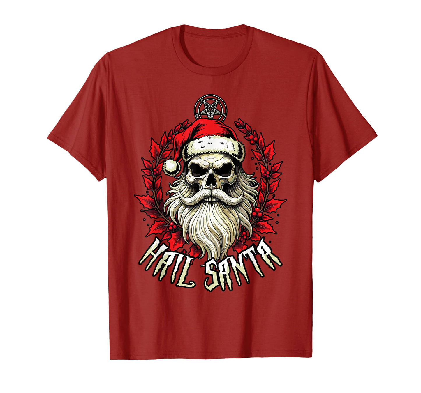 Hail Santa Pagan Happy Solstice Gothic Christmas Demonic T-Shirt