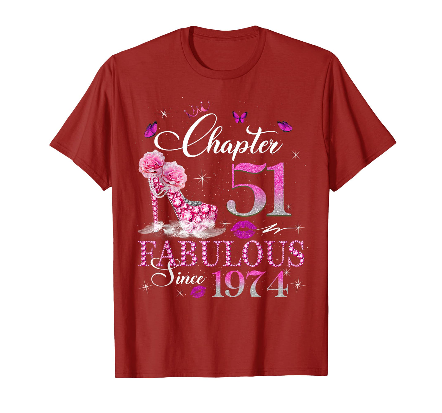 Chapter 51 Fabulous Since 1974 51st Birthday Queen Diamond T-Shirt