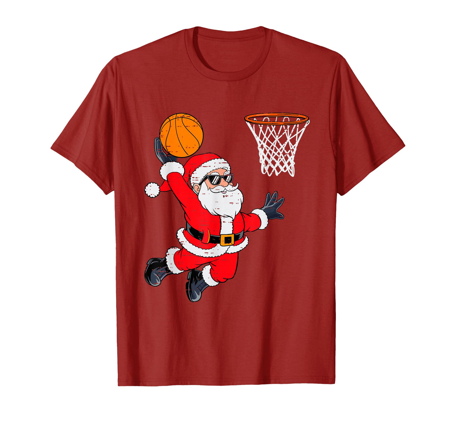 Funny Santa Dunking Basketball Christmas Xmas Mens Boys Kids T-Shirt