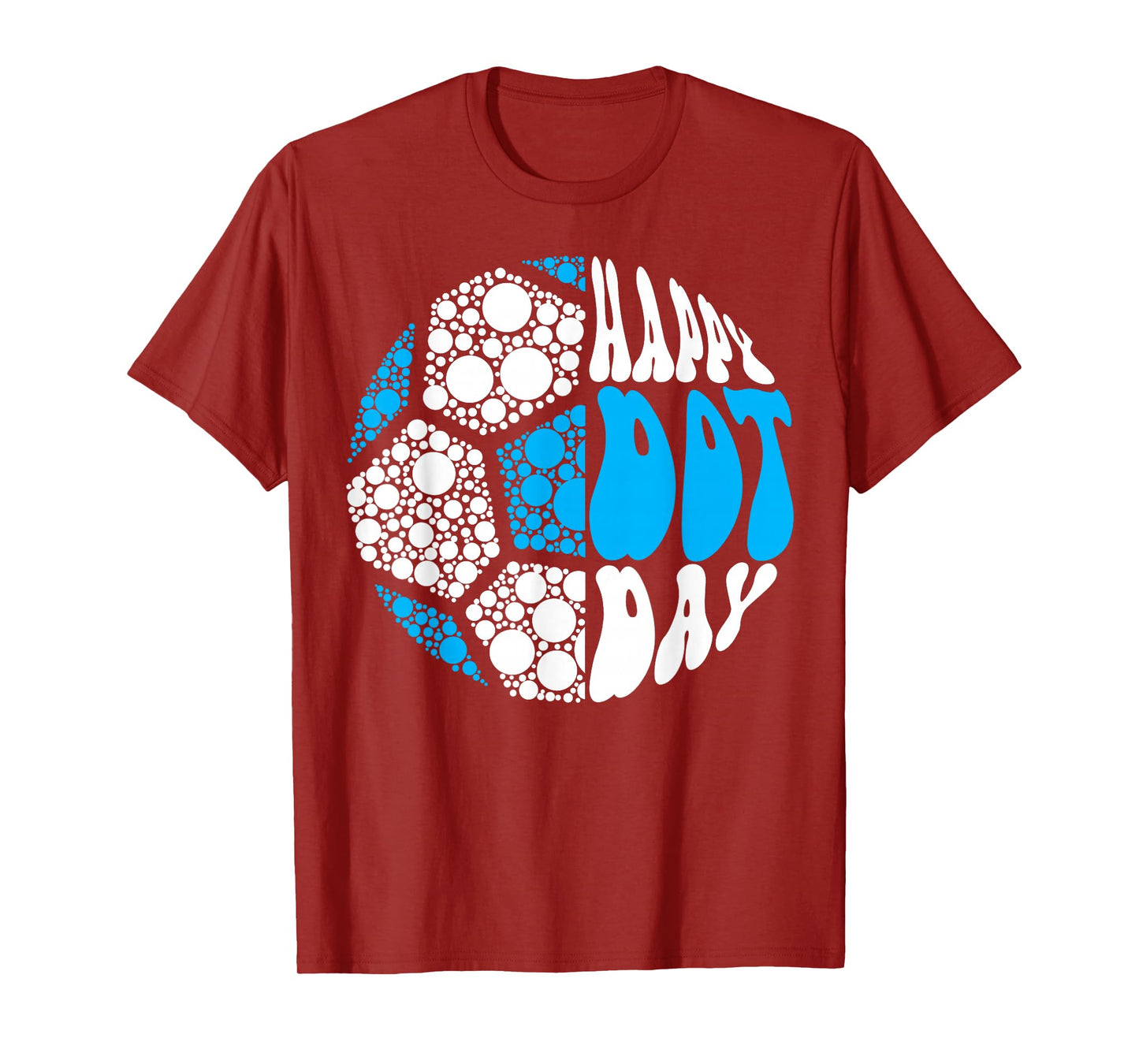 Retro Groovy Soccer Ball With Polka Dots Happy Dot Day Boy T-Shirt