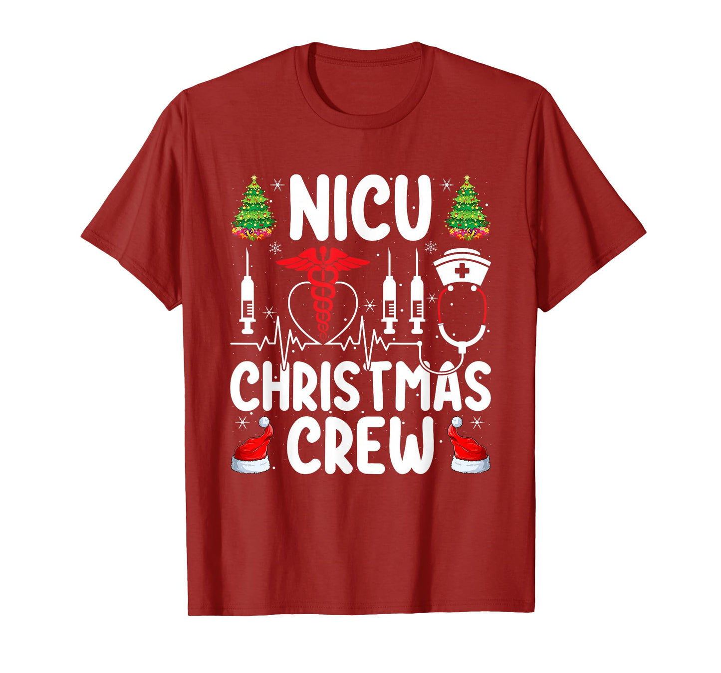 NICU Nurse Christmas Crew Nurse Medical Nursing Xmas Pajamas T-Shirt