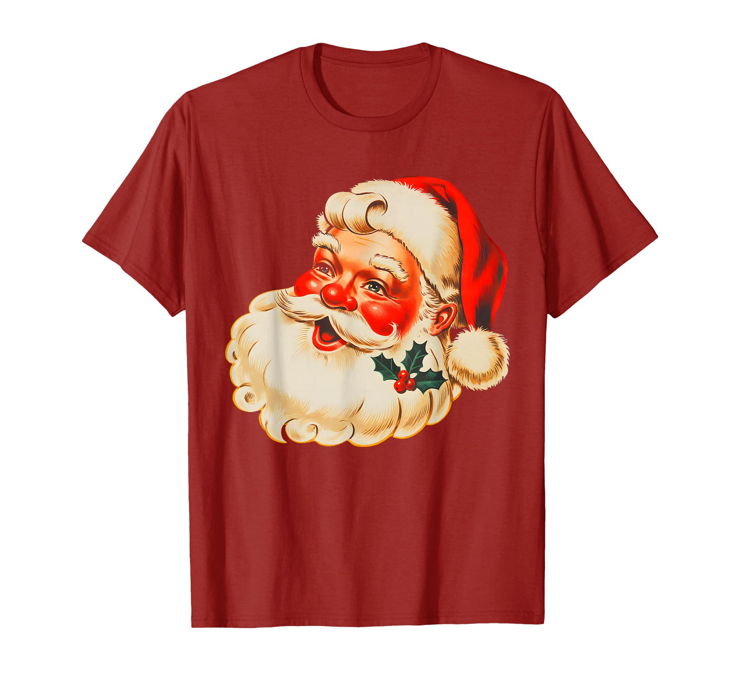 Vintage Christmas Santa Claus Face Funny Xmas Men Boys Kids T-Shirt