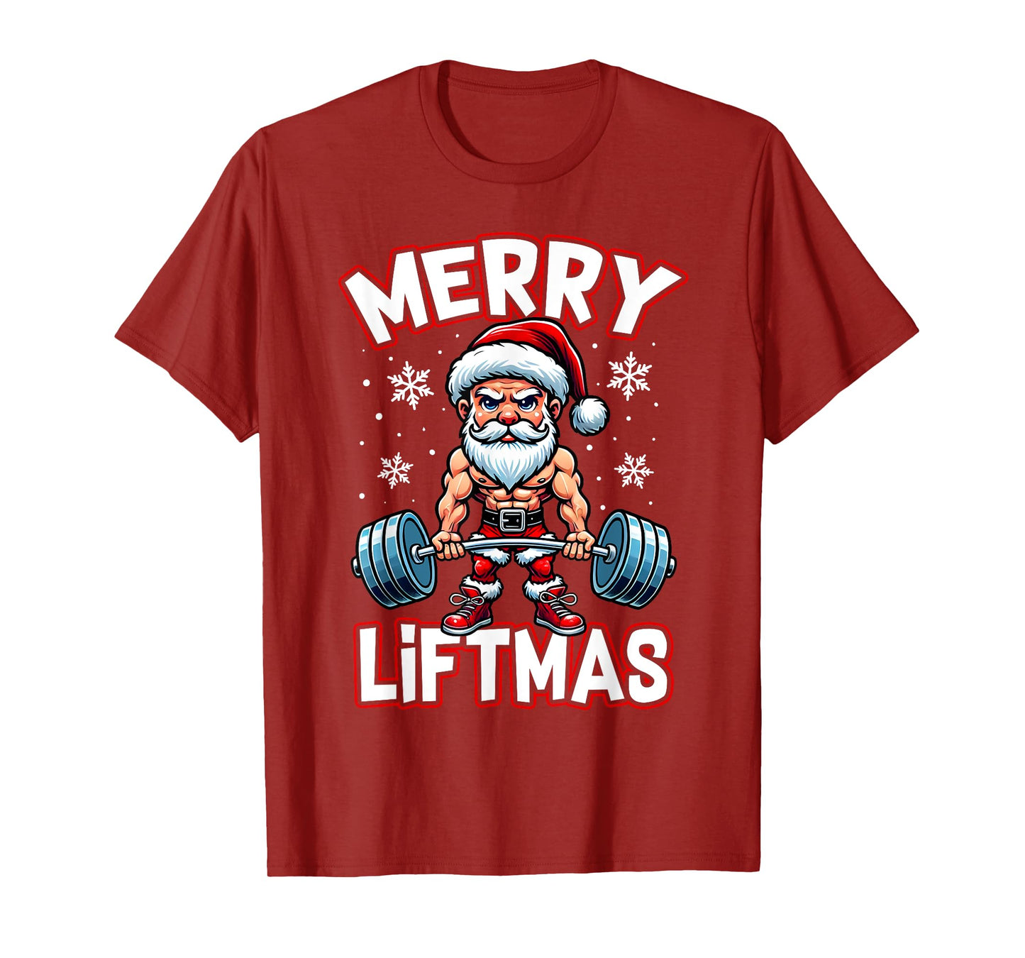Merry Liftmas Funny Santa Claus Workout Gym Fitness Gift T-Shirt