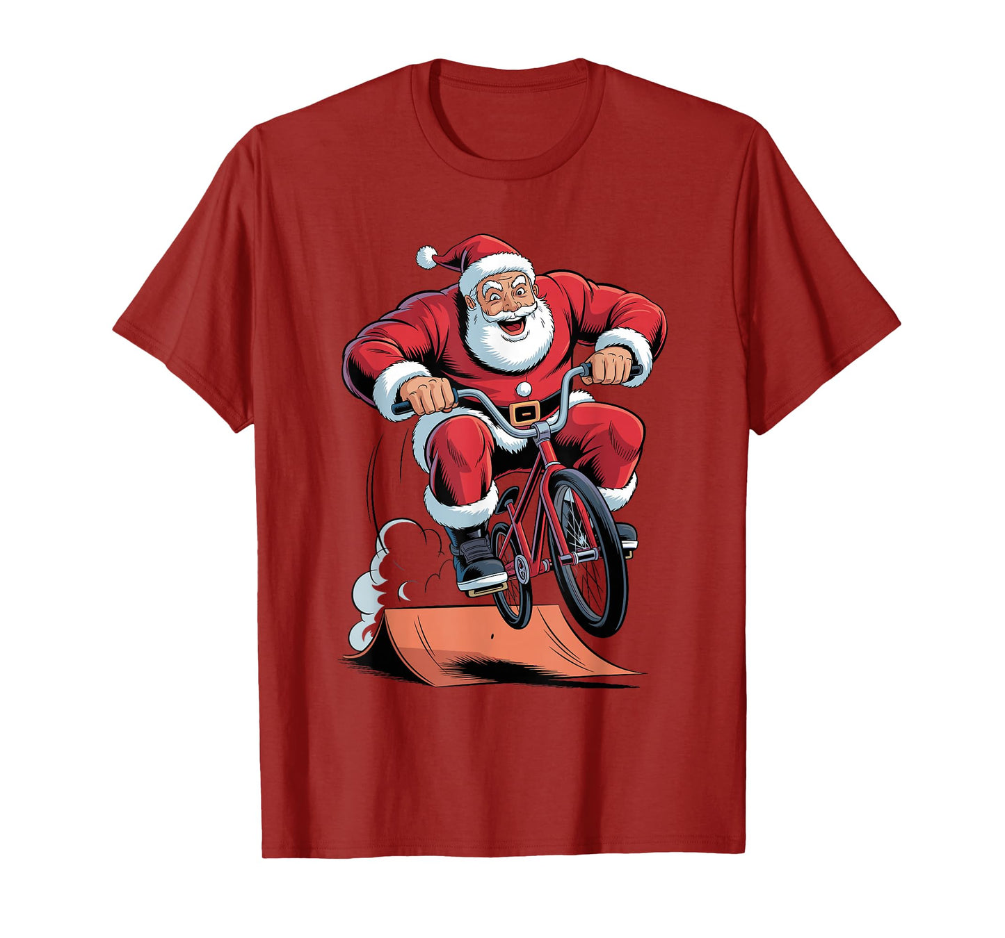 Funny Santa Riding BMX Lover Holiday Christmas Xmas Pajama T-Shirt