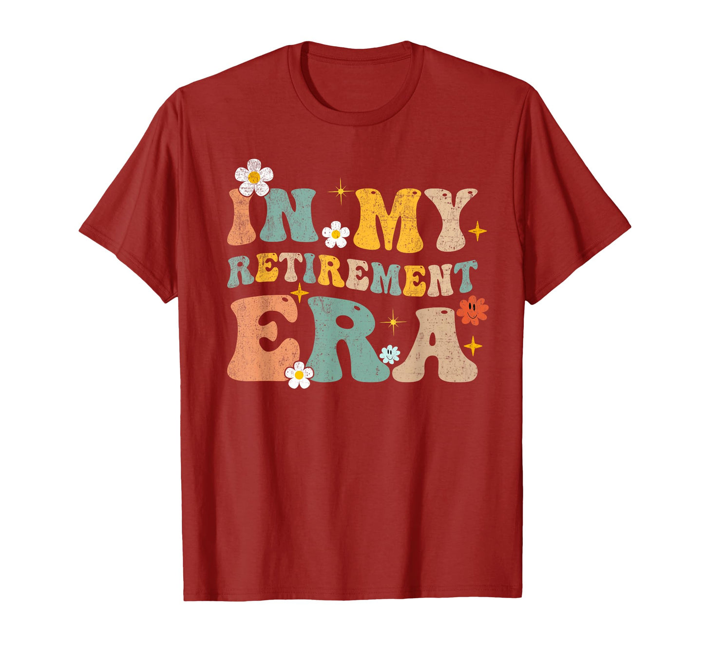 in My Retirement Era Funny Retired 2025 Groovy Retro T-Shirt