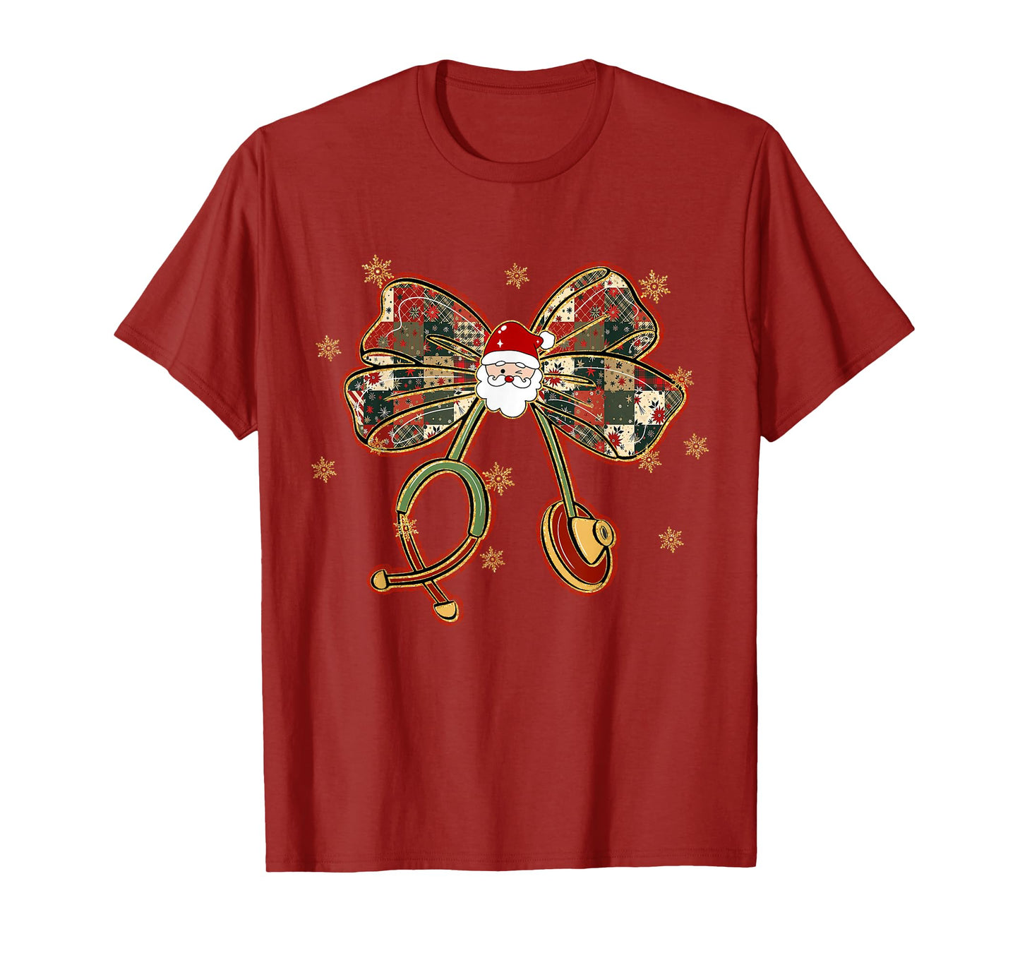 Funny Nurse Christmas Coquette Bow Stethoscope Cute Nursing T-Shirt