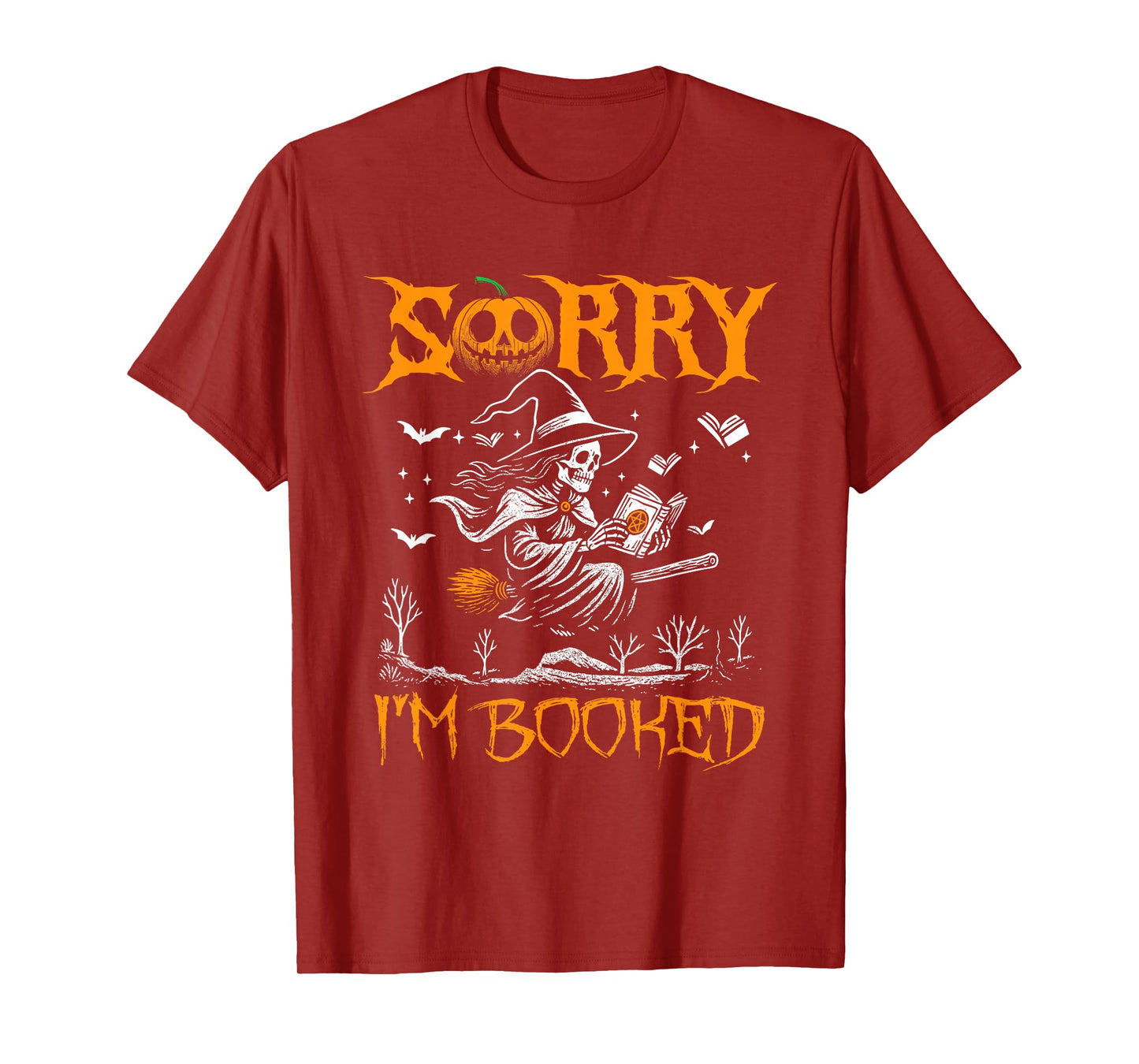 Sorry I'm Booked Skeleton Witch Book for Halloween Season T-Shirt