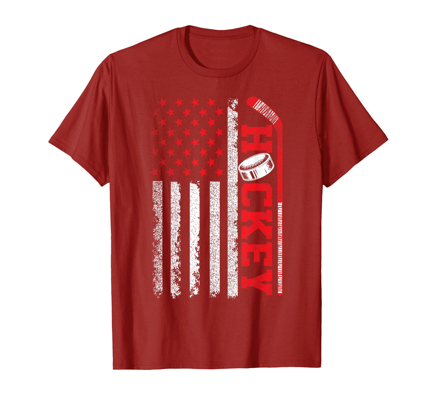 Ice Hockey Fan Players Patriotic Ice Hockey American Flag T-Shirt
