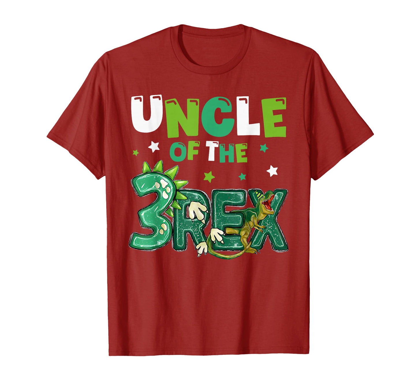 Uncle of the Three Rex Birthday Dinosaur Family Matching T-Shirt