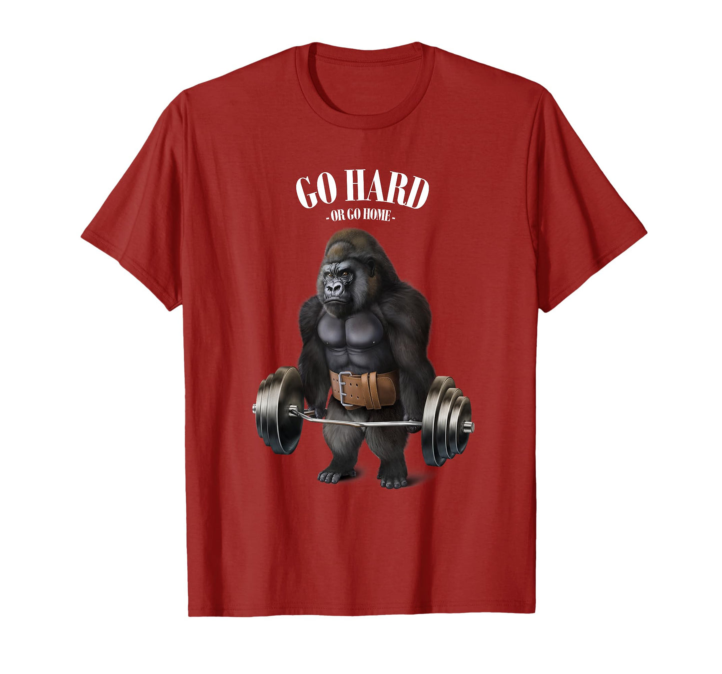 Gorilla Muscle Training with Barbell Shrug Bar Fitness Gym T-Shirt