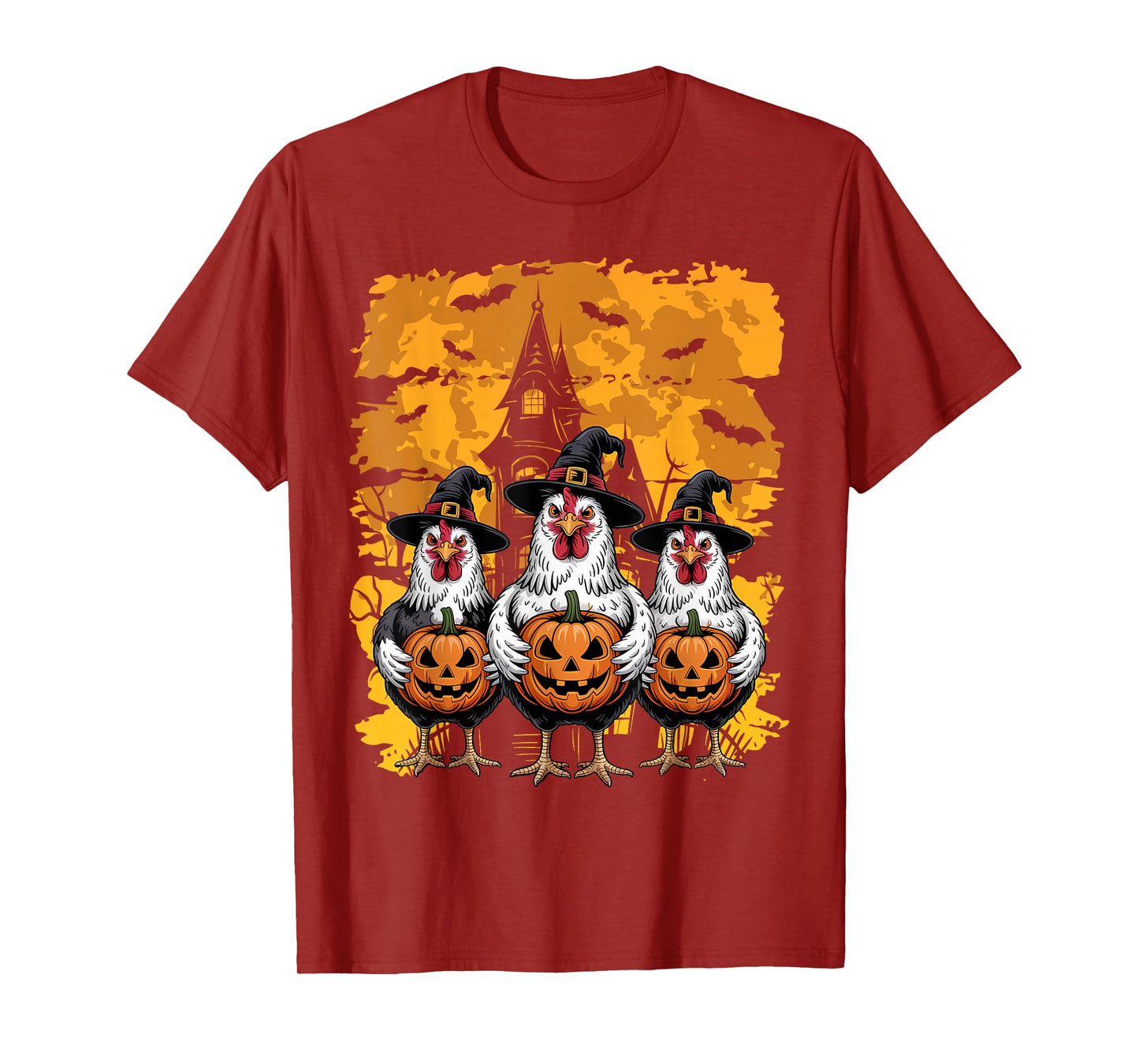 Funny Halloween Chicken Witches T-Shirt