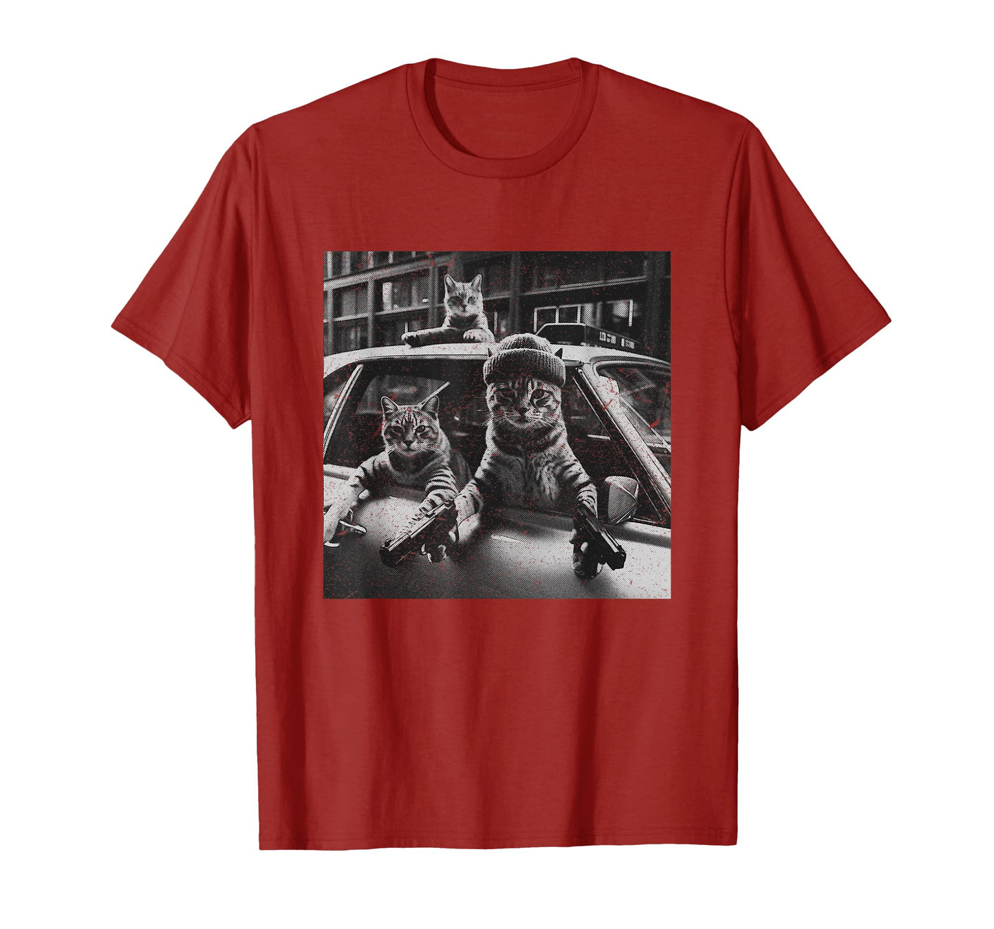 Funny Cat Gang Vintage Cute Kitten Gangster Cat Men Women T-Shirt