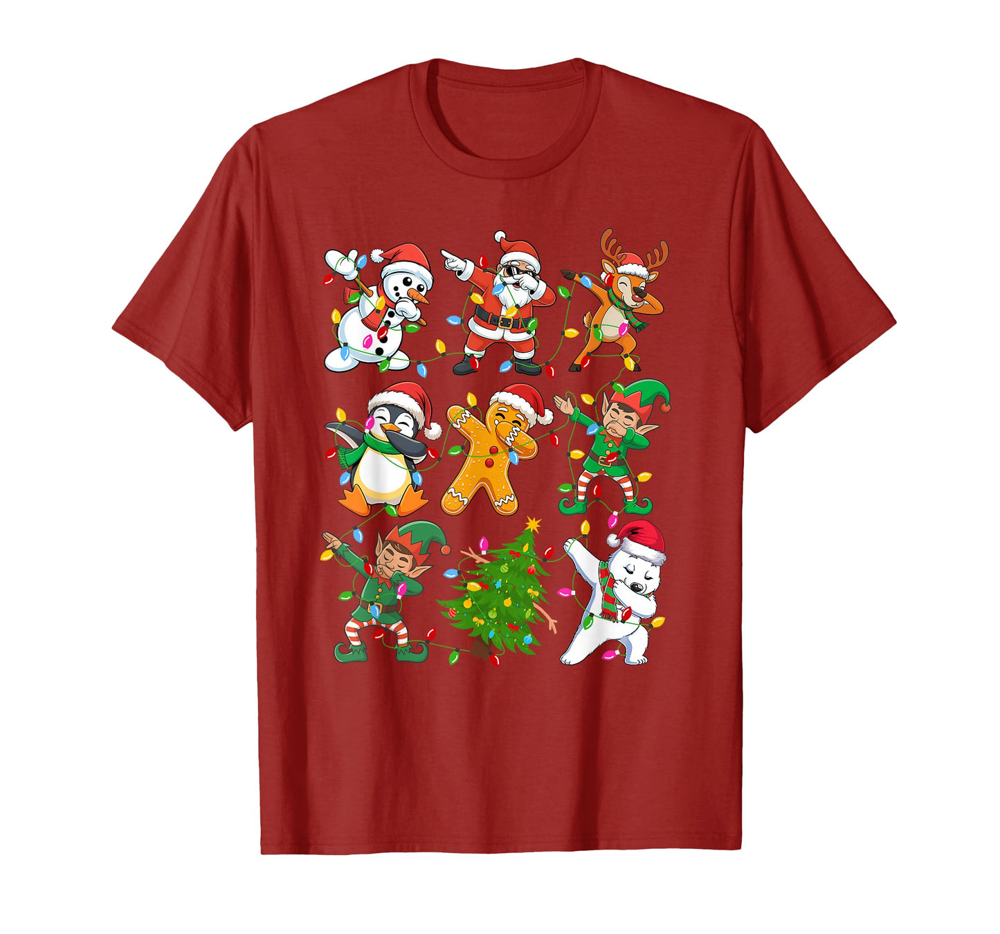 Dabbing Santa Elf Friends Boys Girls Xmas PJs Costume Party T-Shirt
