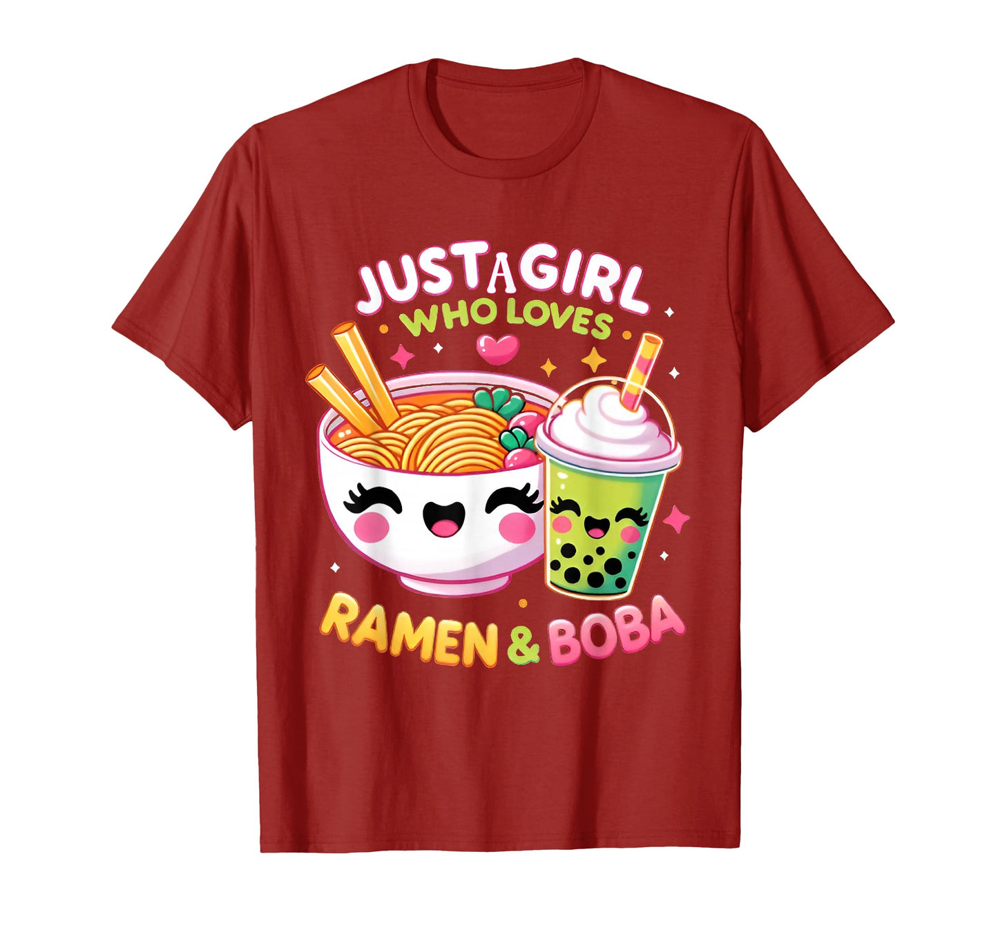 Just A Girl Who Loves Boba Tea And Ramen Bubble Tea Japanese T-Shirt