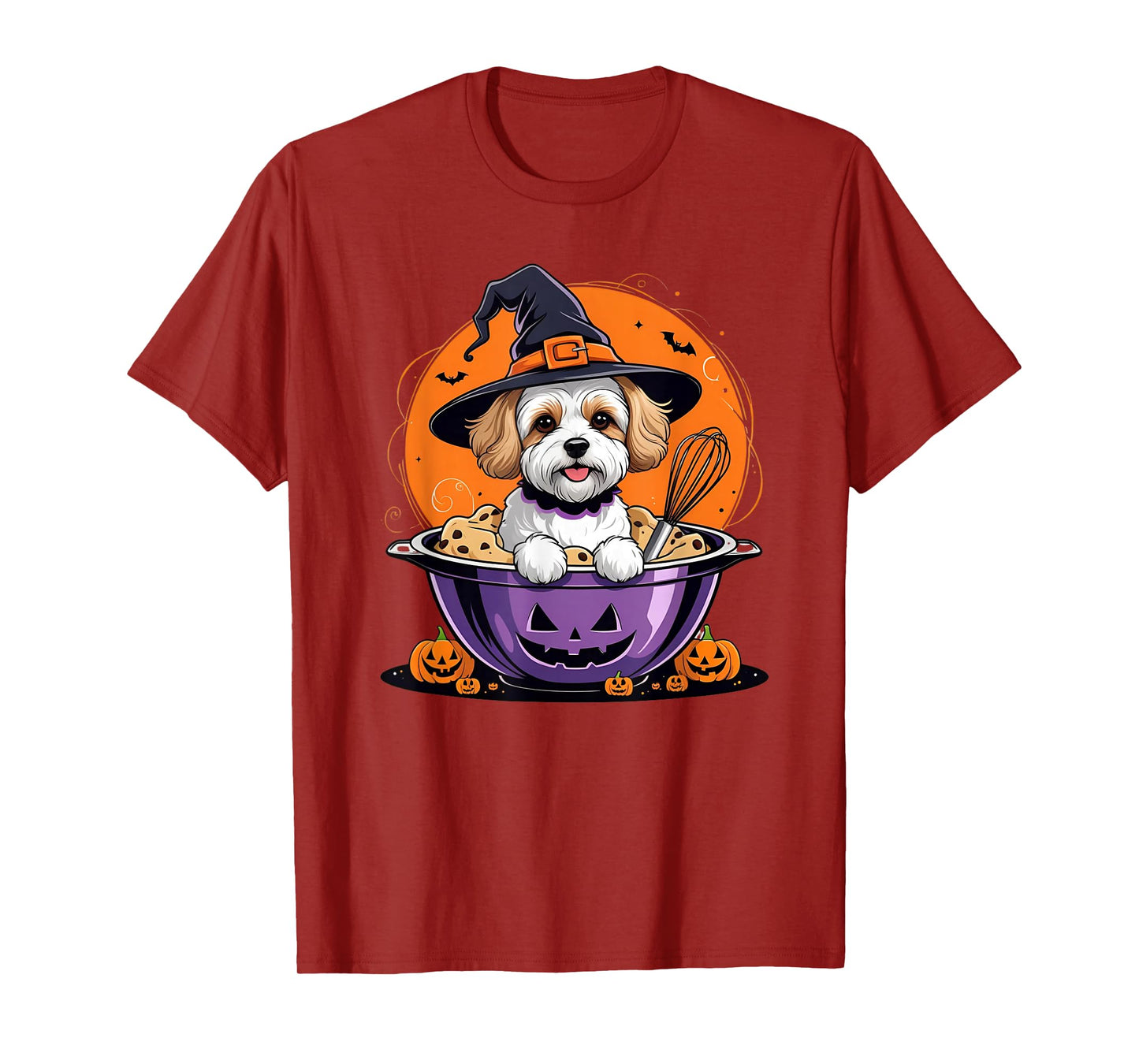 Maltipoo Halloween Baking Witch Dog Baking Cookies T-Shirt