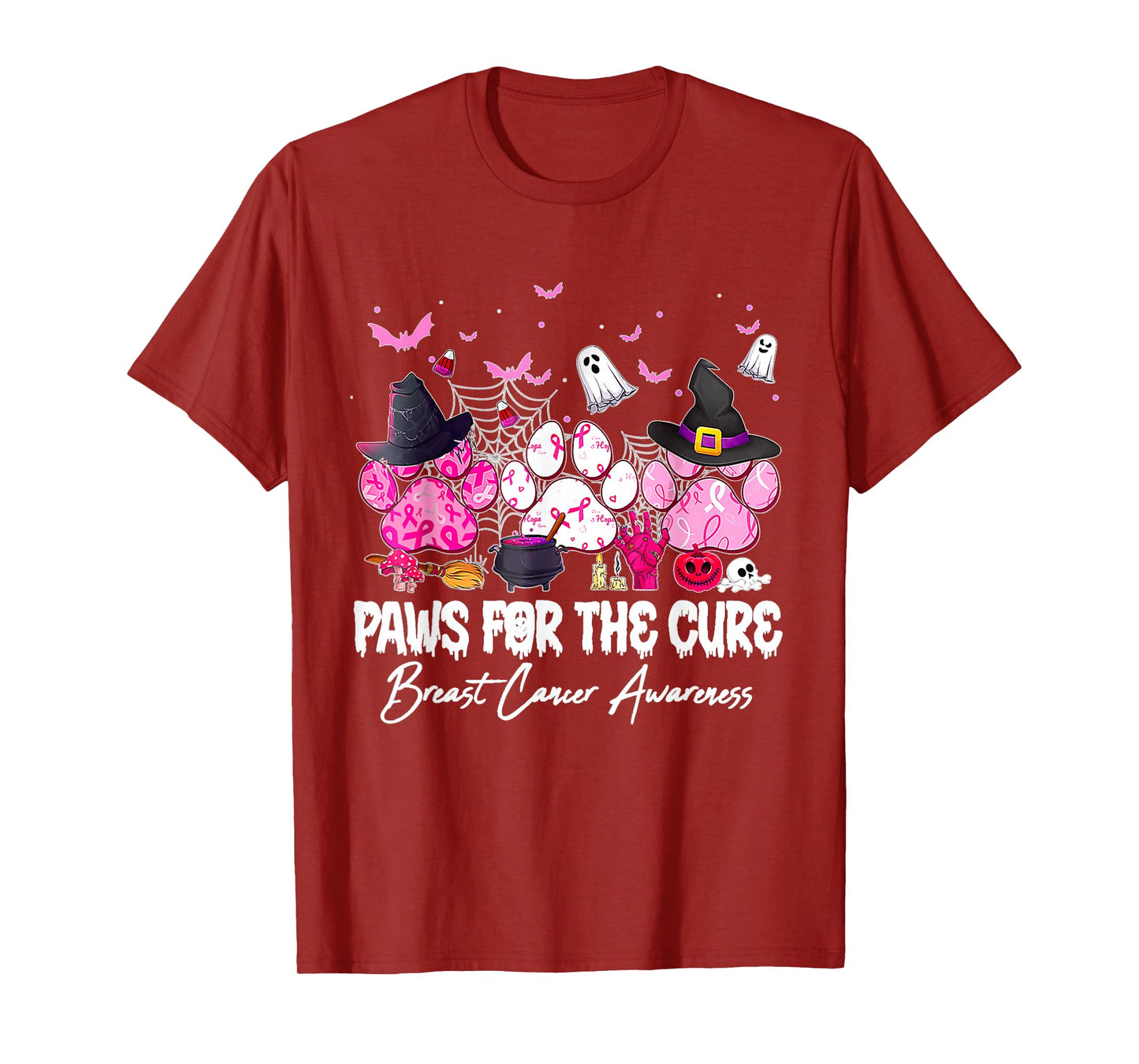 Pink Paws for The Cure Breast Cancer Awareness Dog Cat Lover T-Shirt