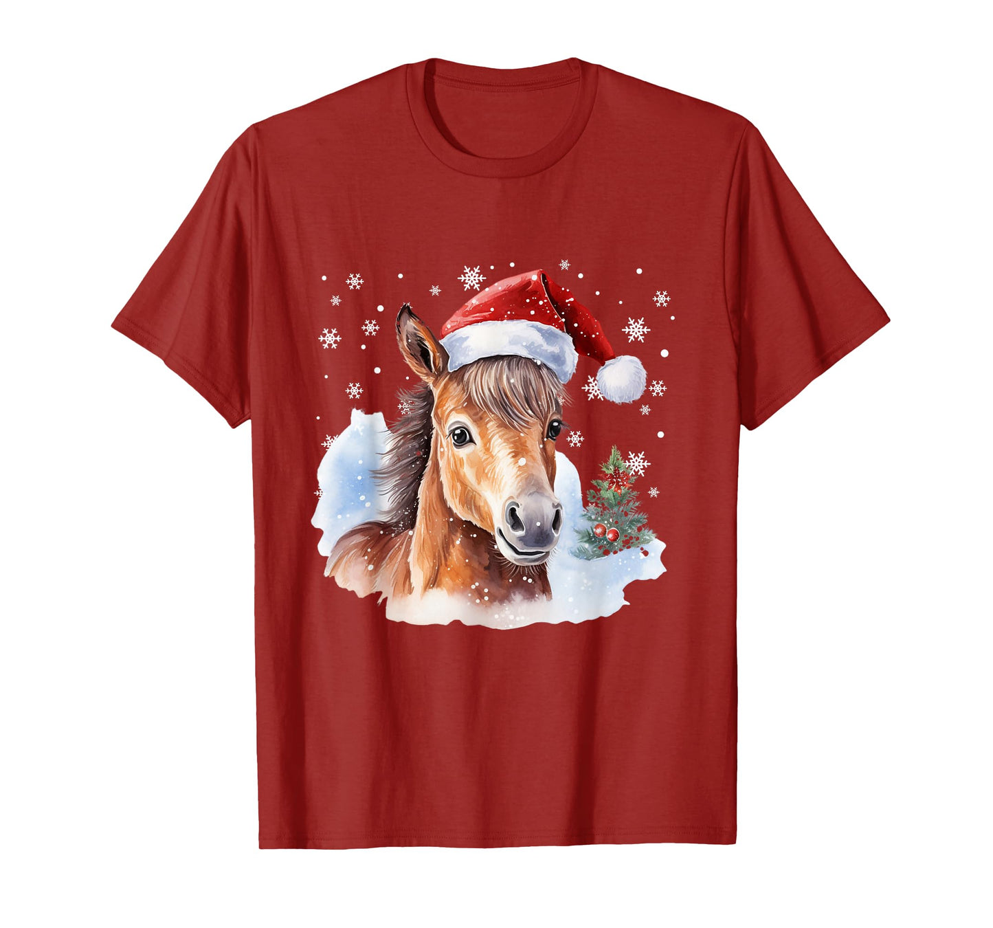 Christmas Horse Shirt Cute Pony Rider Equestrian Tee T-Shirt