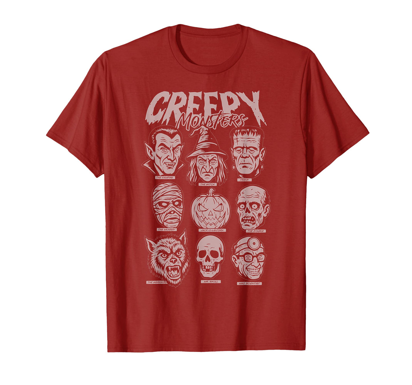Retro Halloween Monsters Video Game Vampire Witch Pumpkin T-Shirt