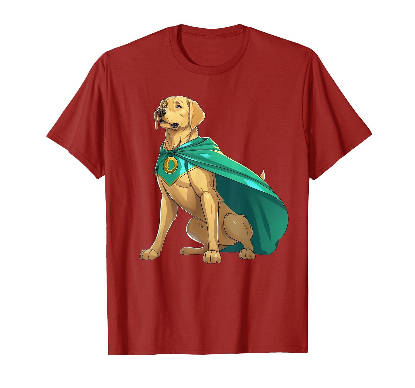 Superhero Golden Retriever Red Cape Super Hero Dog T-Shirt for Men Women Kids