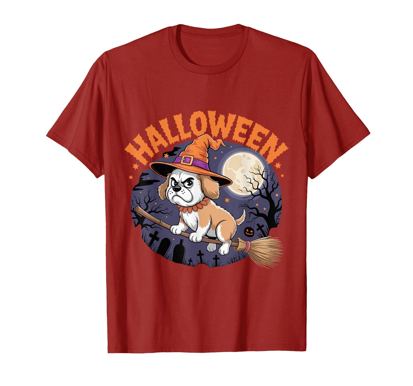 Happy Cute Halloween Themed Shih Tzu Dog T-Shirt