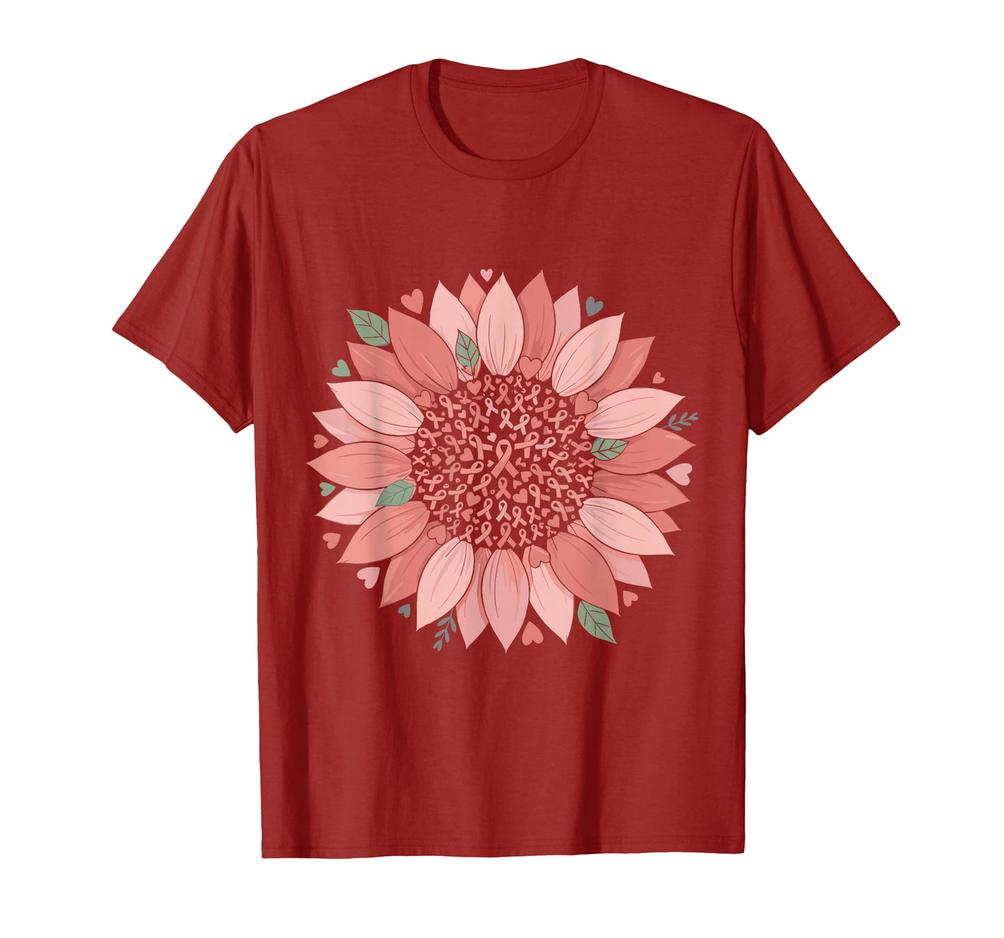 Sunflower Cute Ribbon Breast Cancer Awareness Art T-Shirt