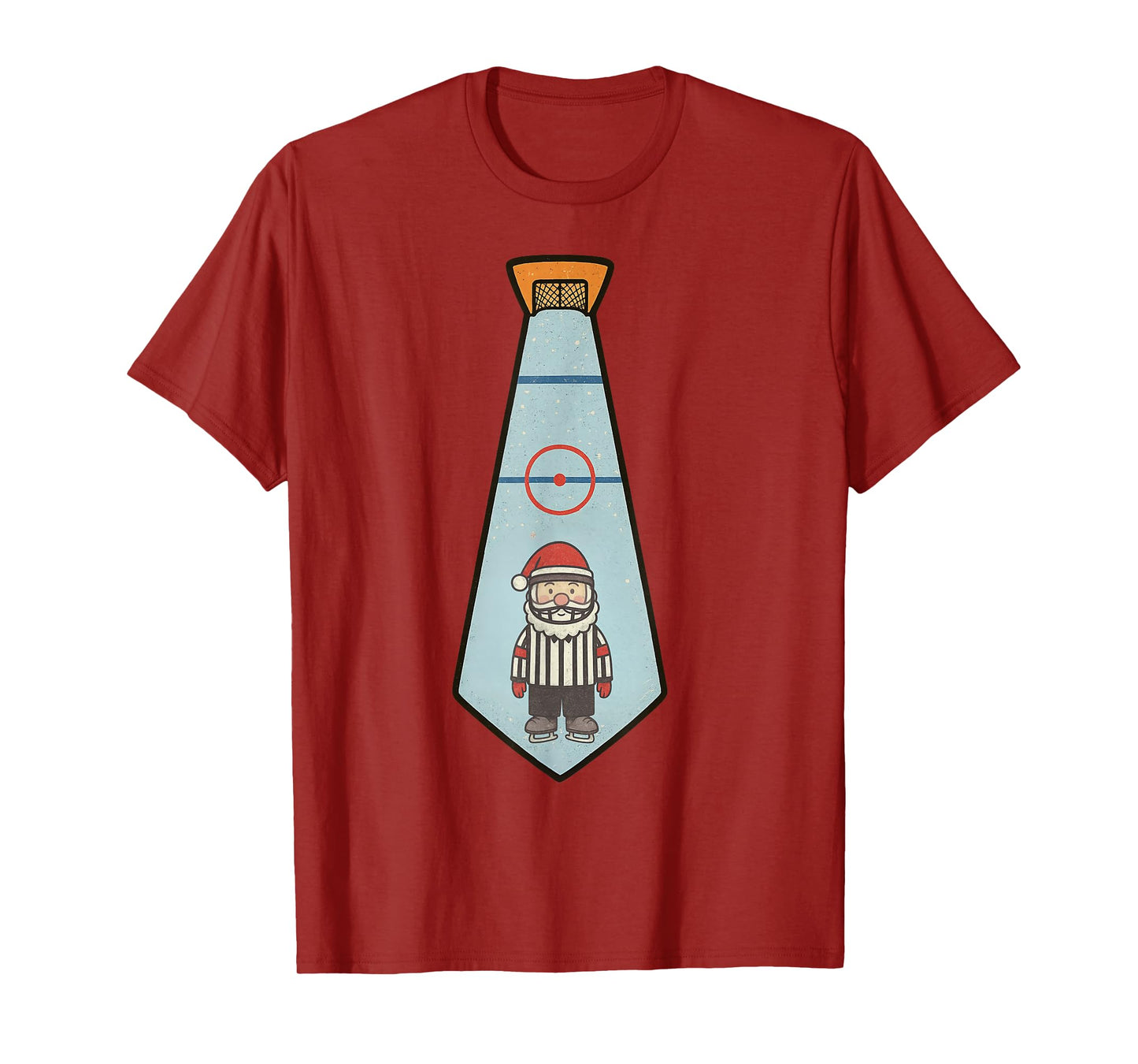Santa Referee Ice Hockey Christmas Vintage Funny Xmas T-Shirt