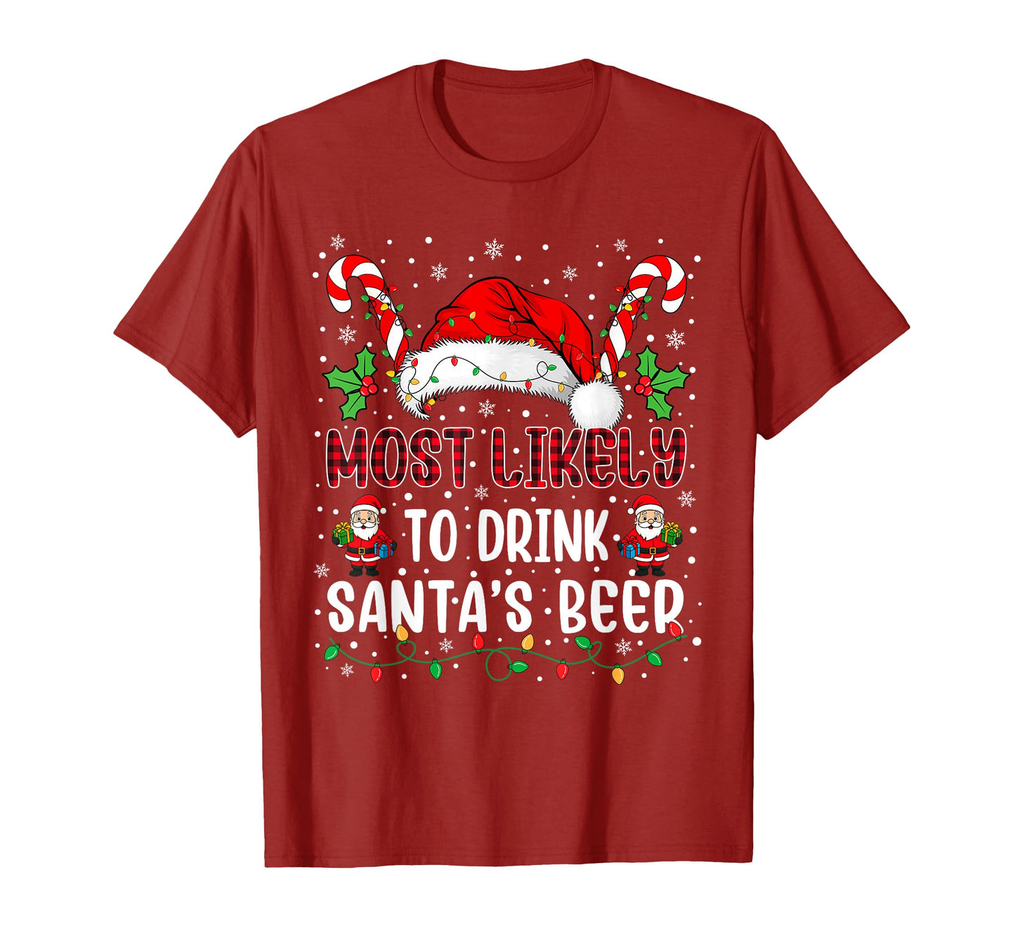 Most Likely to Drink Santa's Beer Family Christmas Matching T-Shirt