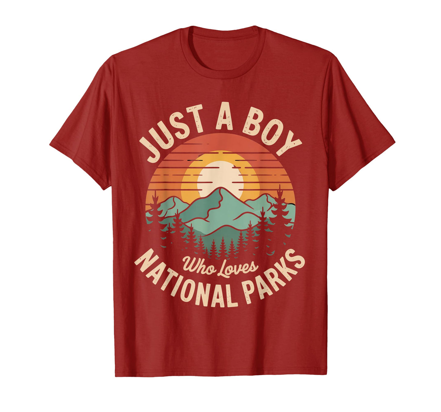 Just A Boy Who Loves National Parks Retro Nature vintage T-Shirt