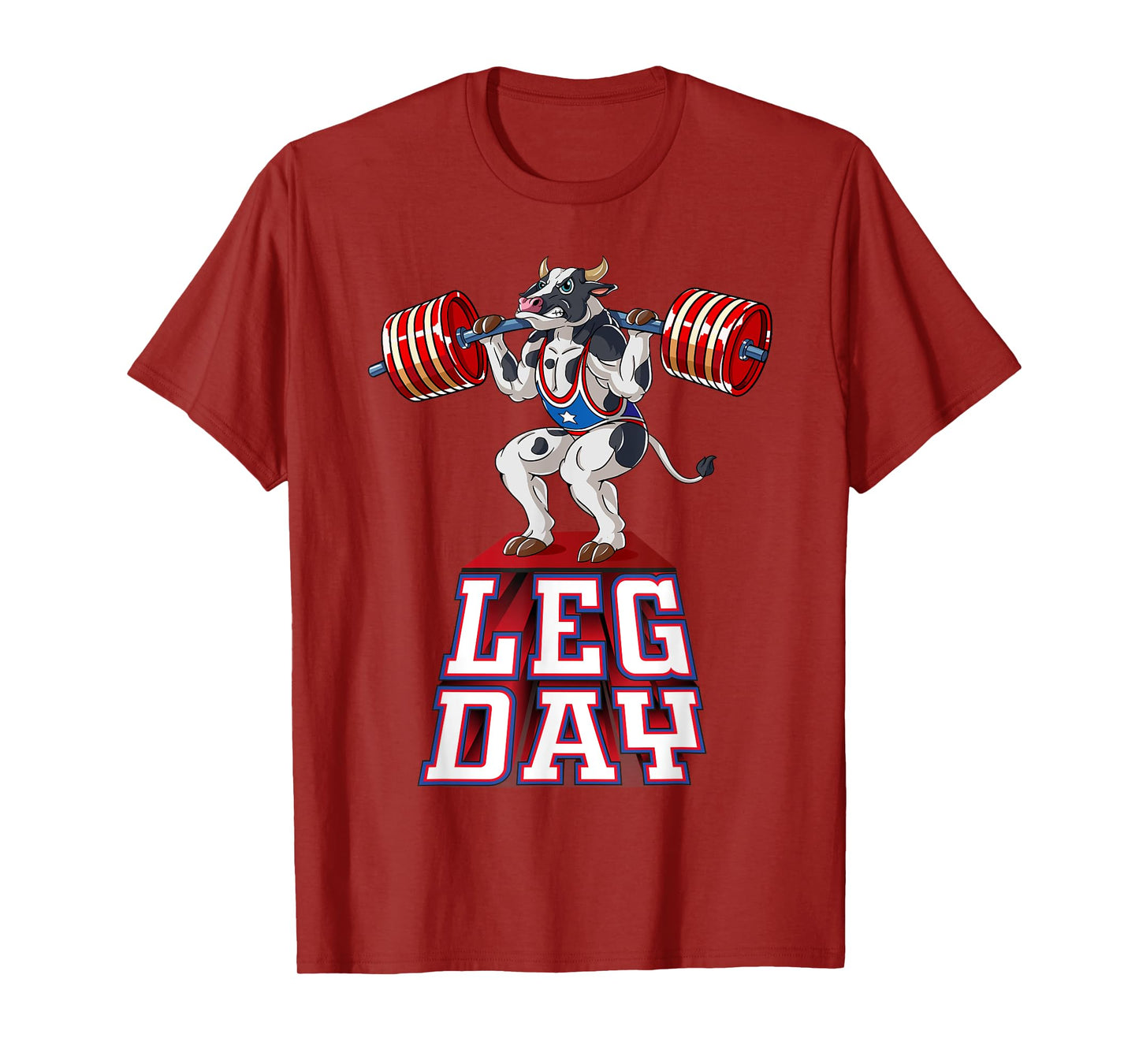 Leg Day cow Weight Lifting Squat Gym Training T-Shirt