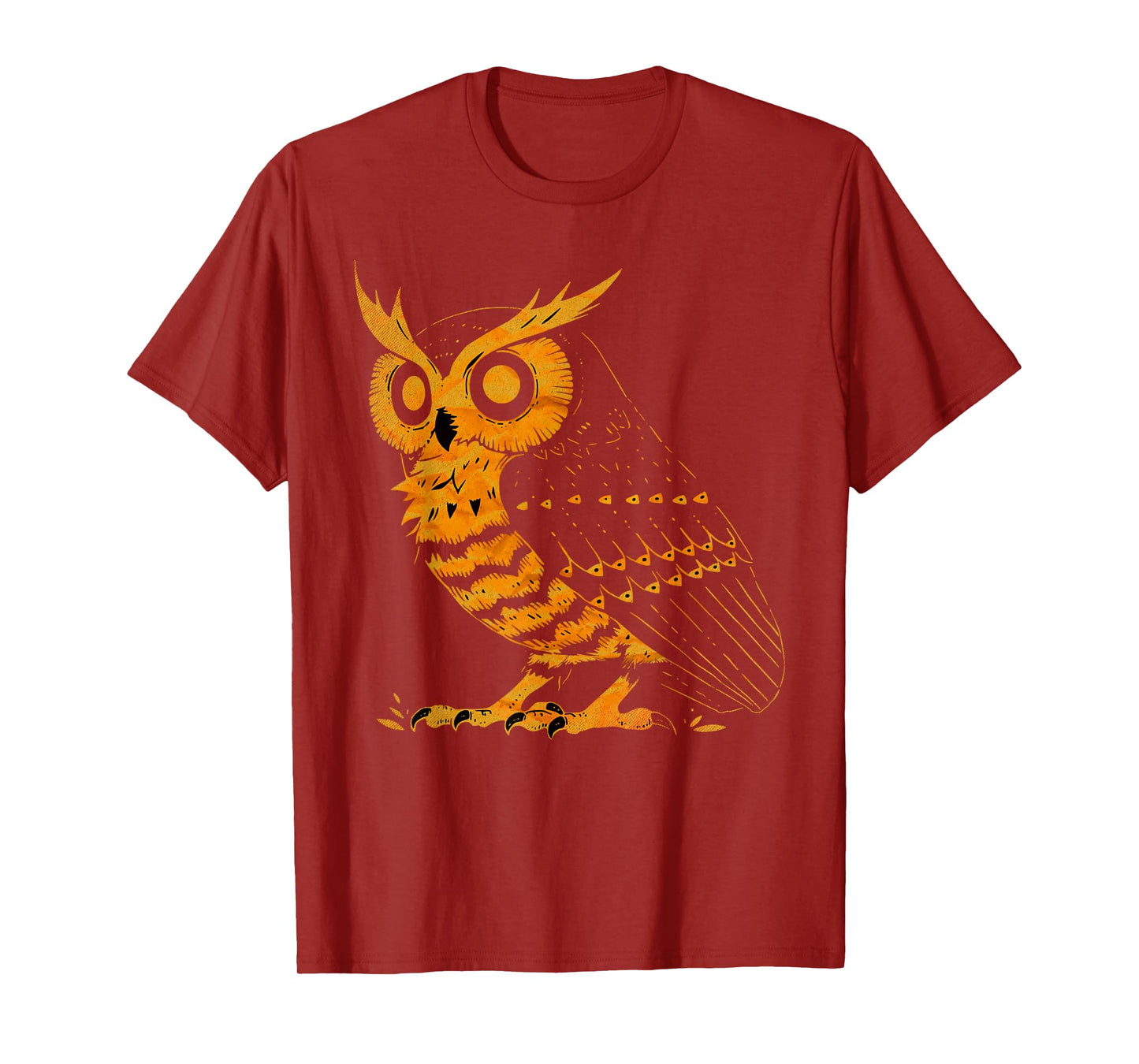 Cute Retro Aesthetic Orange Bird Head Nocturnal Owl Lover T-Shirt