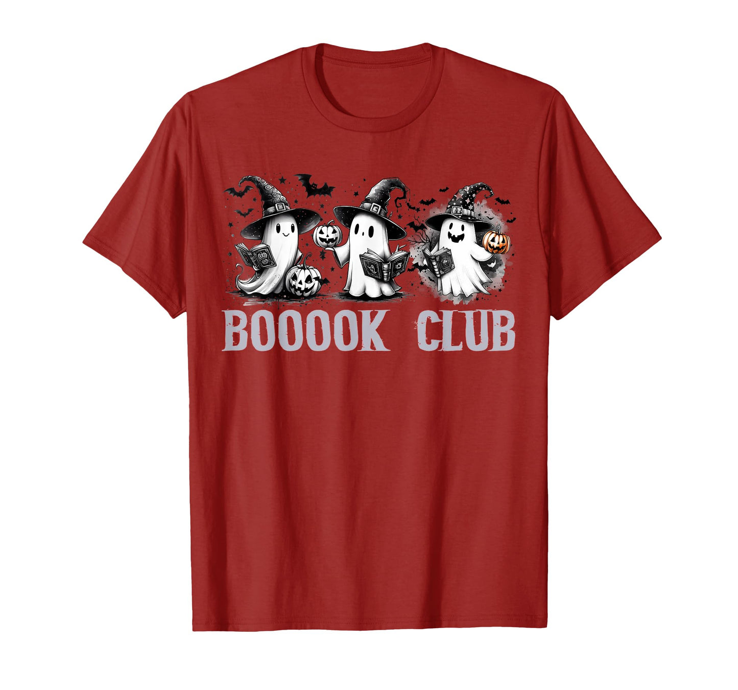 Boo Ghost Books Book Club Halloween Women School Teacher T-Shirt
