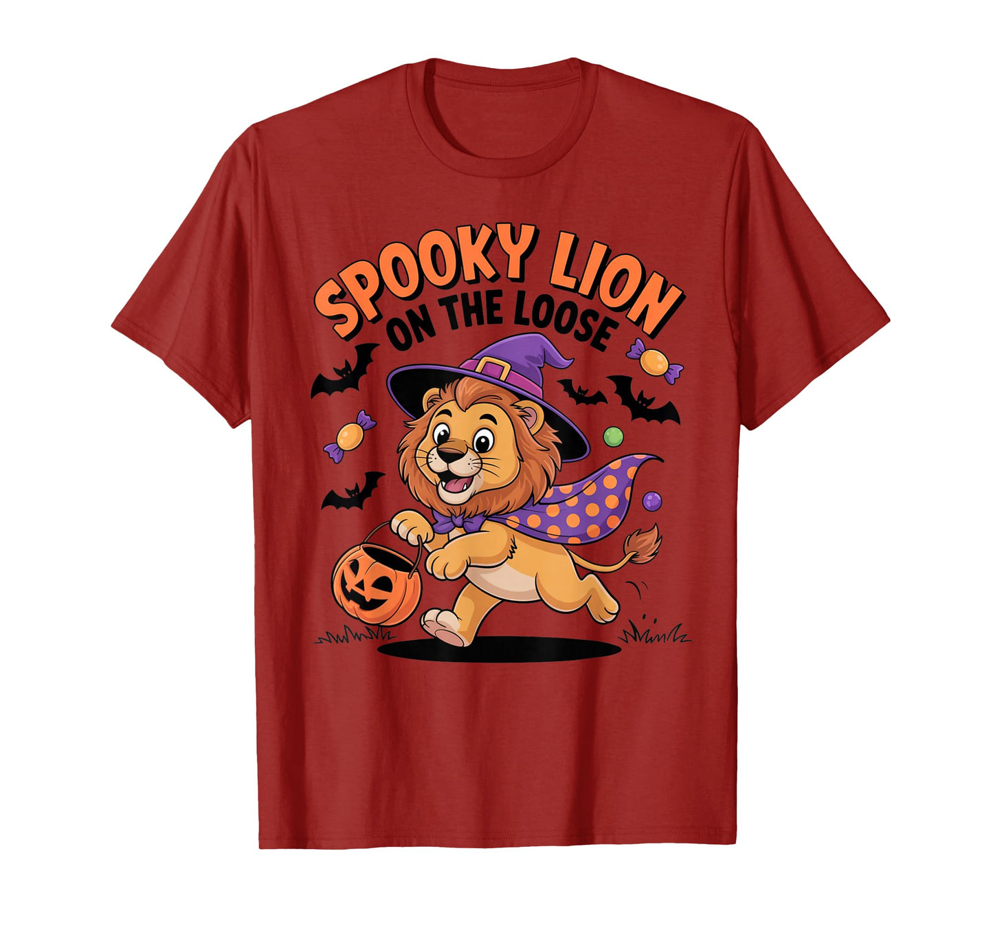 Spooky Lion On The Loose Funny Halloween Costume T-Shirt