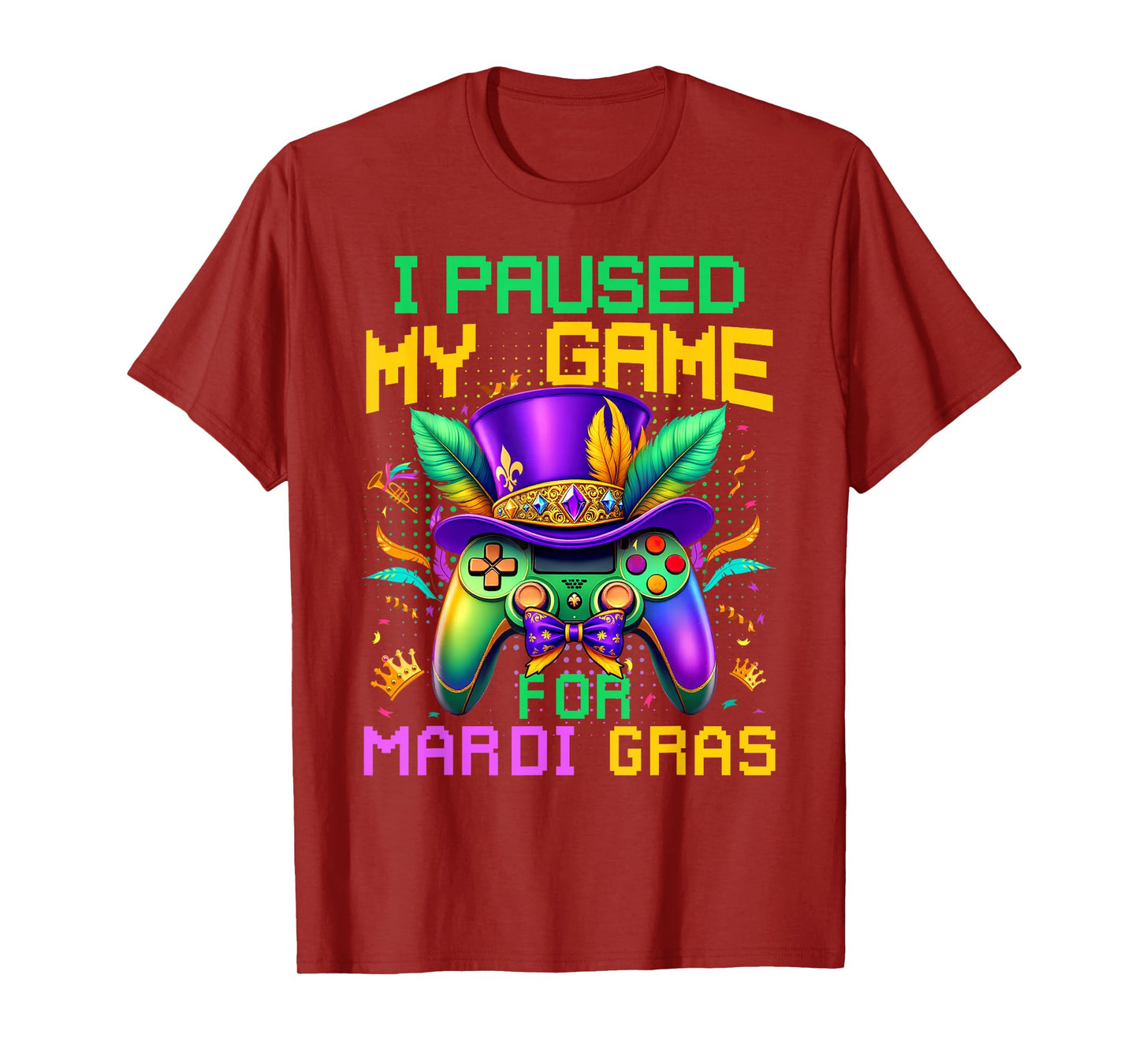 I Paused My Game For Mardi Gras Video Game Controller Boys T-Shirt