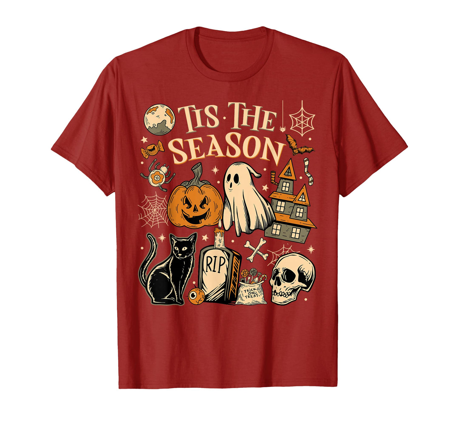 Halloween Vibes Spooky Season Pumpkin Witch Tis The Season T-Shirt