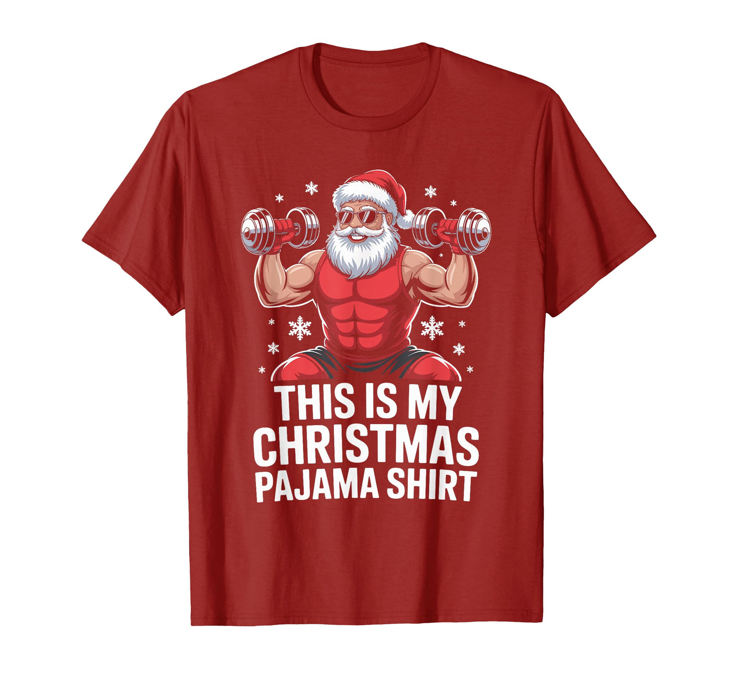 Santa Weightlifting Christmas Gym Fitness Deadlift Xmas Men T-Shirt